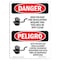 Signmission Safety Sign, OSHA Danger, 14" Height, Rigid Plastic, High Voltage Area Kept Clear Spanish OS-DS-P-1014-VS-1343 - alternate 1